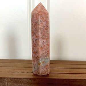 Orange Sunstone Tower | Natural Stone Crystal Obelisk Wand